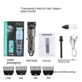 Engraving Oil Head Professional Transparent Electric Hair Clipper (Option: YYT601 Black)