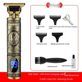 Electric Carving Hair Clipper Optical Head Electric Clipper (Option: Biden Head LCD)