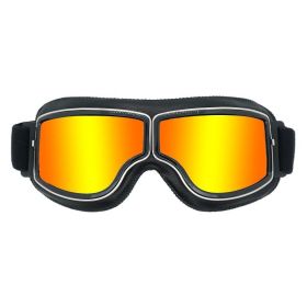 Retro Trendy Motorcycle Helmet Goggles (Option: Imitation Red Film)