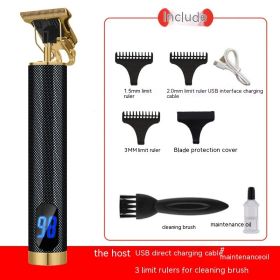 Electric Carving Hair Clipper Optical Head Electric Clipper (Option: Black LCD Model)