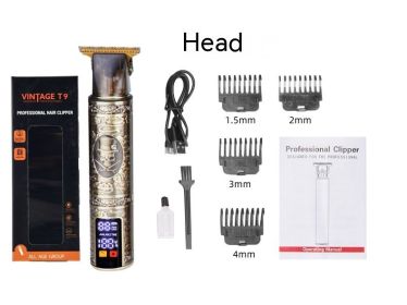 Rechargeable Large Screen Digital Display Household Electric Hair Clipper (Option: YYT017 Skull)