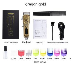 Rechargeable Digital Display Power Professional Hair Clipper (Option: YYT 600 Dragon Gold Style)