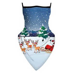Digital Printing Christmas Outdoor Hanging Ear Triangle Shawl (Option: M-B182 172)