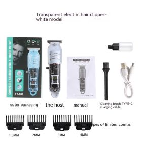 Engraving Oil Head Professional Transparent Electric Hair Clipper (Option: YYT601 White)