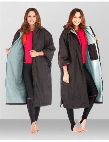 Women's Fashion Outdoor Cape Coat (Option: Black Light Blue-M)