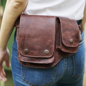 Fashion Personality Vintage Belt Bag Unisex (Option: Reddish Brown-Average Size)