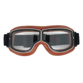 Retro Trendy Motorcycle Helmet Goggles (Option: Brown Transparent Sheet)