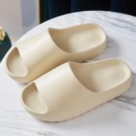 Women's Summer Soft Bottom Sandals Non-slip Beach Flip-flops (Option: 38to39-Beige)