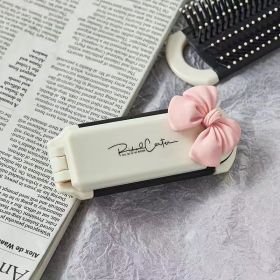 Folding Compact Portable Airbag Lens Removable Massage Comb (Option: Bow Knot-21x3)