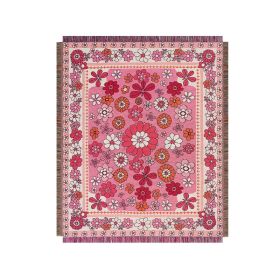 Bohemian Artistic Casual Sofa Cover (Option: Pink Floral-130x160cm)