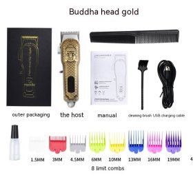 Rechargeable Digital Display Power Professional Hair Clipper (Option: YYT 600 Buddha Head Gold Style)