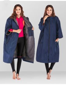Women's Fashion Outdoor Cape Coat (Option: Blue Gray-L)
