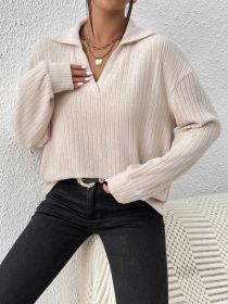 Casual Solid Color Long Sleeve (Option: Apricot-S)
