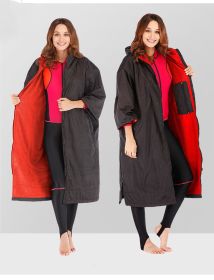 Women's Fashion Outdoor Cape Coat (Option: Black Red-M)