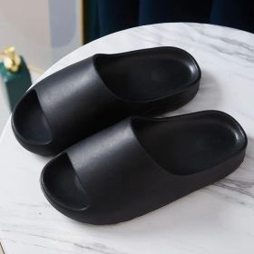 Women's Summer Soft Bottom Sandals Non-slip Beach Flip-flops (Option: 42to43-Black)