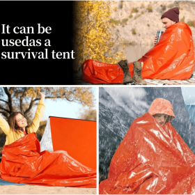 Portable Lightweight Emergency Sleeping Bag, Blanket, Tent - Thermal Bivy Sack For Camping, Hiking, And Outdoor Activities - Windproof And Waterproof (Option: Orange-Sleeping Bag)