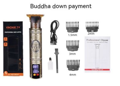 Rechargeable Large Screen Digital Display Household Electric Hair Clipper (Option: YYT017 Buddha Head)