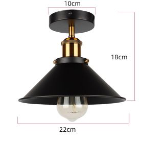 Home Retro Industrial Wind Ceiling Lamp (Option: Black Cover-Without light bulb)
