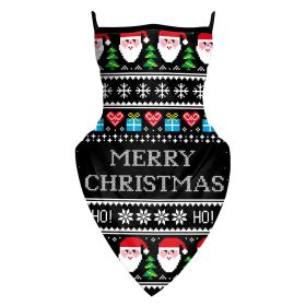 Digital Printing Christmas Outdoor Hanging Ear Triangle Shawl (Option: M-B182 170)