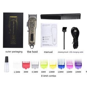 Rechargeable Digital Display Power Professional Hair Clipper (Option: YYT 600 Dragon Bronze Style)
