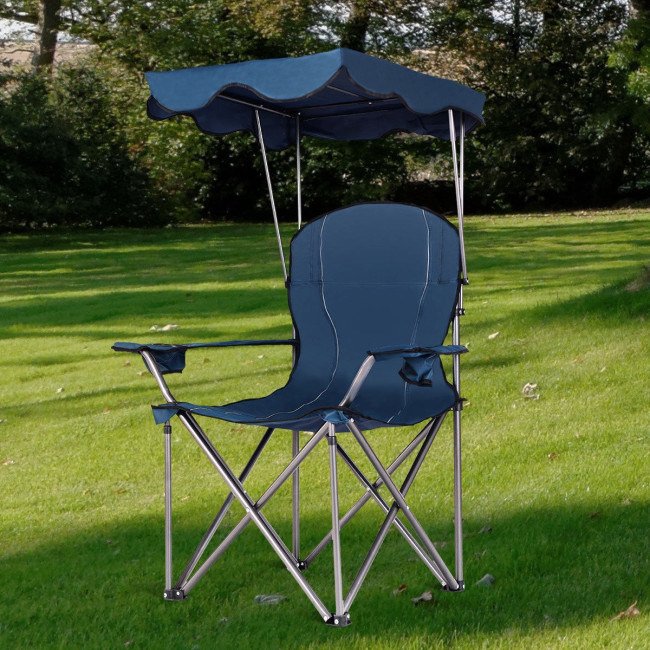 Portable Folding Beach Canopy Chair with Cup Holders Portable Folding Beach Canopy Chair with Cup Holders
