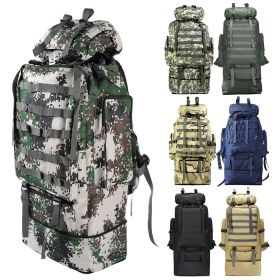 100L Large Military Camping Backpack Waterproof Camo Hiking Travel Tactical Bag (Color: dark blue)