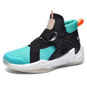 Mesh Breathable And Shock-absorbing Lightweight Soft-soled Shoes (Option: Black and green-40)