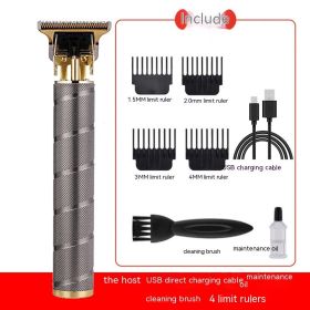Electric Carving Hair Clipper Optical Head Electric Clipper (Option: Spiral Pattern Silver Gray)