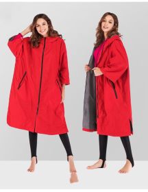 Women's Fashion Outdoor Cape Coat (Option: Red Gray-M)