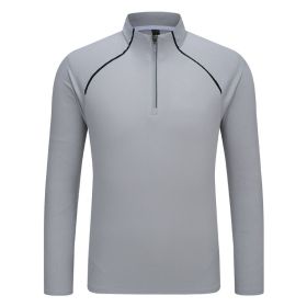 Outdoor Couple Loose Breathable Quick-drying Long-sleeved T-shirt (Option: Light Gray Men-XL)