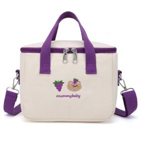 Large Capacity Portable Lunch Box Bag Thick Insulation Layer (Color: Purple)