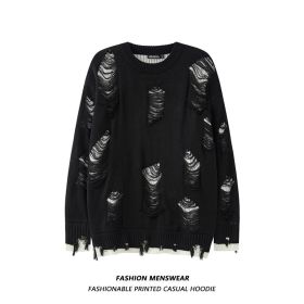 Couple Oversize Crew Neck Casual Sweater Couple (Option: Black-L)