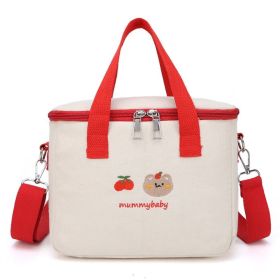 Large Capacity Portable Lunch Box Bag Thick Insulation Layer (Color: Red)
