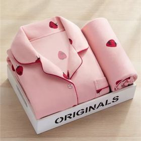 Cartoon Comfortable Ladies Two-piece Set (Option: Strawberry-XXL)