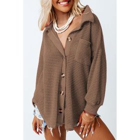 Waffle Casual Shirt For Women (Option: LC2552552 1017-XL)